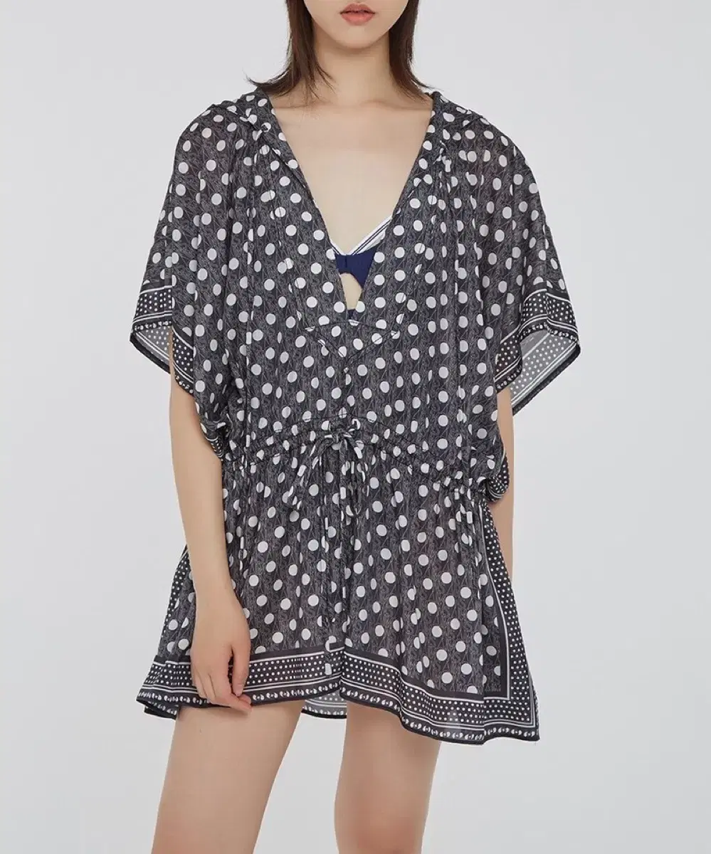 에몽 aimons print kaftan dress 후드 판초 원피스